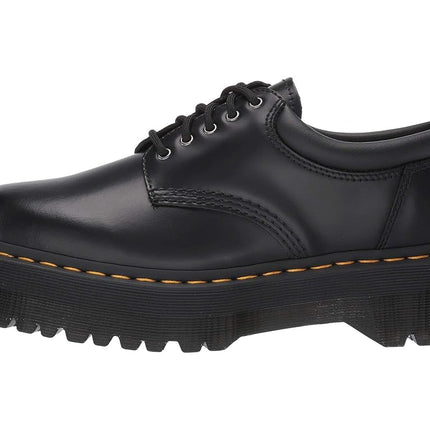 Dr. Martens Unisex-Adult 5-Eye Style 8053 Quad, Black Polished Smooth, 7 Women/6 Men
