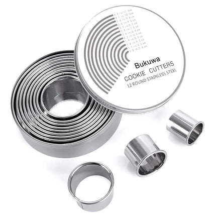 12 Pieces Round Cookie Biscuit Cutter Set,Graduate