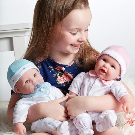 JC Toys, La Baby muñeco bebé niño de 16 pulgadas, cuerpo suave, lavable, azul, con accesorios - Para niños de 12 meses en adelante, diseñado por Berenguer