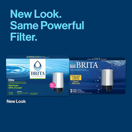 Brita Basic Replacement Water Filters, 3 ct, Chrome