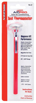Interdynamics TH-27 Automotive A/C Test Thermometer for R-12 and R-134a Refrigerant