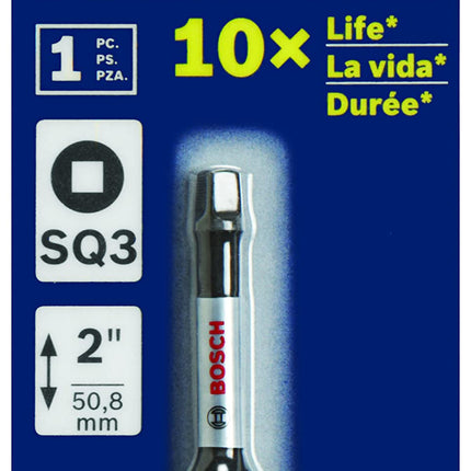 BOSCH ITSQ3201 Punta de destornillador de impacto resistente cuadrada #3 de 2 pulgadas