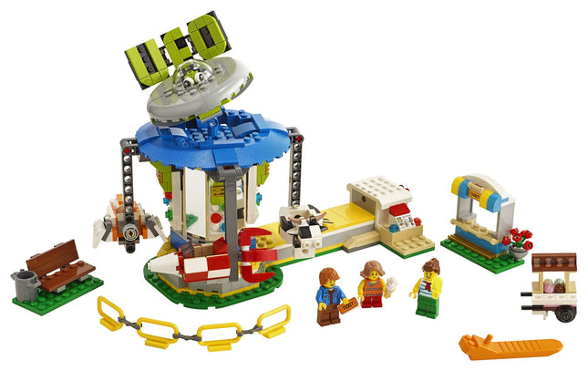 LEGO Creator 3in1 Fairground Carousel 31095 Building Kit, New 2019 (595 Pieces)