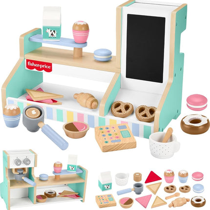 Fisher-Price Pretend Playset Wooden Coffee Shop wi