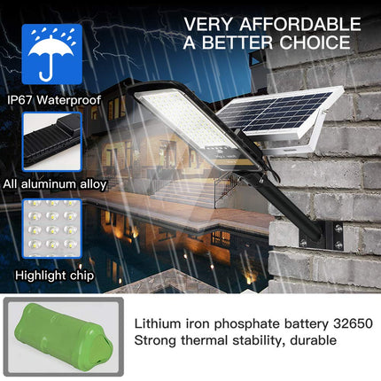 RuoKid Solar Street Light Outdoor Lamp, 16000lm IP67 Waterproof with Anti-Broken Remote Control Mounting Bracket, Dusk to Dawn Security LED Flood Light for Yard, Garden, etc.