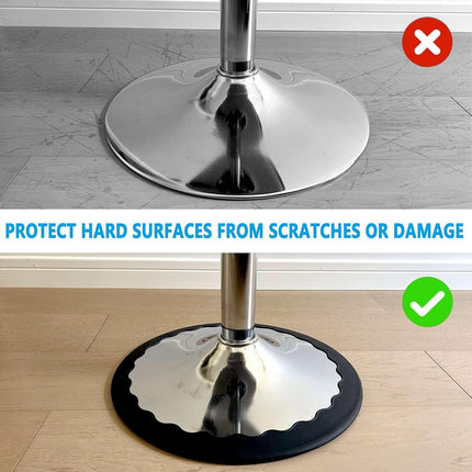 Runspich Bar Stool Leg Floor Protectors Ring 2 PCS, Silicone Chair Leg Floor Protectors Covers, Silent and Scratch-Proof, Stretchable, Fits 16.5"-18.5" Round Base (Black)