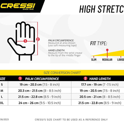 Cressi High Stretch Gloves 3.5 mm Neoprene black Size:S