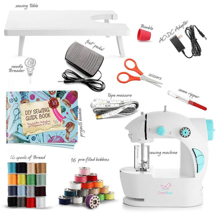 CraftBud CB-MINISWNGSET Sewing Machines, Blue, Basic Set
