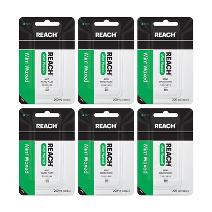 Reach Dental Floss, Waxed, Mint, 200 Yard (Pack of