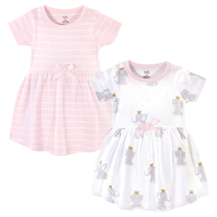 Hudson Baby Baby Girls' Cotton Dresses, Elephant Princess, 9-12 Months