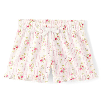 The Children's Place Baby Girls' and Toddler Paperbag Waist Shorts, Simply White, 5T