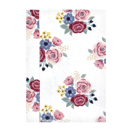 Hudson Baby Unisex Baby Cotton Flannel Burp Cloths, Blush Navy Floral 7-Pack, One Size