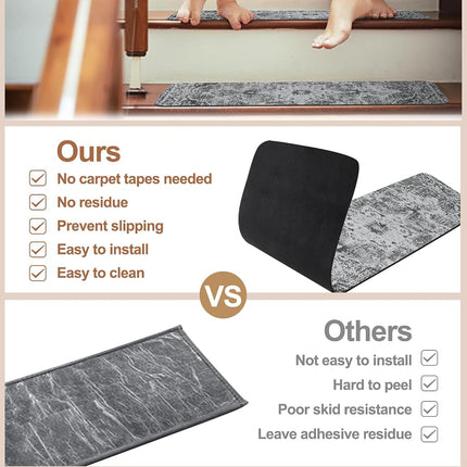 Stair Treads Non-Slip Landing Rug 31"x31" Matching Mat for Wooden Steps