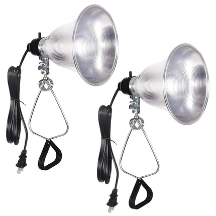 Simple Deluxe Lampe à pince avec douille et réflecteur en aluminium de 5,5 pouces, convient pour une lampe de 60 W maximum (ampoule non incluse) avec cordon de 1,8 m de calibre 18/2, lot de 2, argent