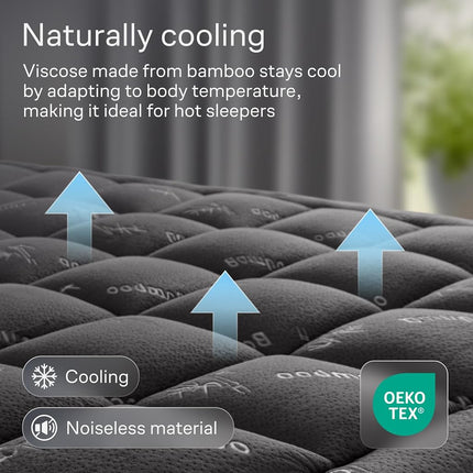 Bamboo Double (Full) Mattress Topper - Thick Cooling Breathable Pillow Top Mattress Pad for Back Pain Relief - Deep Pocket Topper Fits 8-20 Inches Mattress (Bamboo, Full Size 54x75 Inches)