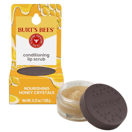 Burts Bees Conditioning Lip Scrub for Women 0.25 oz Scrub, Yellow, Brown