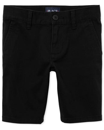The Children's Place Girls Chino Shorts, Black Sin