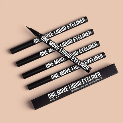 INGLOT One Move Liquid Eyeliner | Black Gel Liner | Liquid Form | Waterproof | Quick-Drying | Smudge Proof | High Pigmentation | Vegan