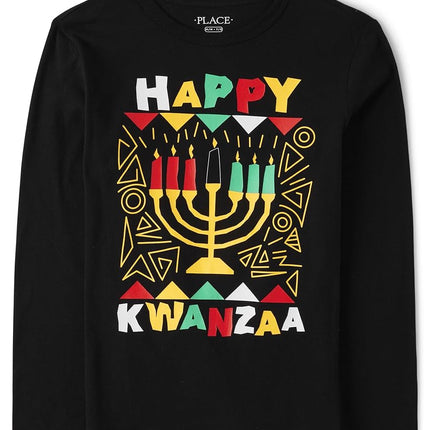 The Children's Place Baby and Toddler Long Sleeve Kwanza Graphic T-Shirt, Kwanza Tee, Small