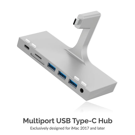 Lecteur de carte mémoire SABRENT Station d'accueil Mac, concentrateur USB C, port HDMI 4K, prise audio 3,5 mm, lecteur de carte SD et MicroSD, ports USB Super rapides 5 Gbit/s pour iMac - 2017 et plus (HB-SIMC)