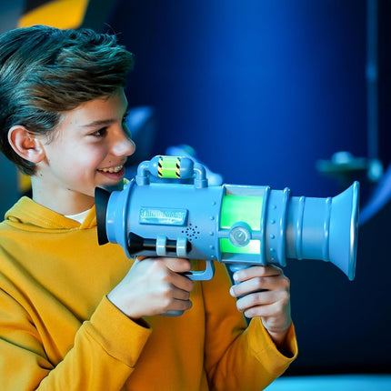 Despicable Me 4 The Ultimate Fart Blaster; Blasts out REAL Fart Rings of fog; Plays 15 Different Fart Sounds Lights Up and Emits Smells; It Includes 2 Different Scented Fart Formulas