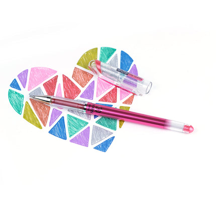 Pentel Arts Slicci Metallic 0.8 mm Needle Tip Gel Pen, Metallic Red Ink, Box of 12 (BG208-MB)