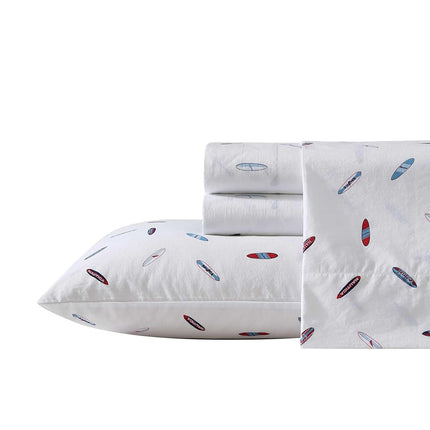 Nautica - King Sheets, Cotton Percale Bedding Set, Crisp & Cool, Lightweight & Breathable (High Surf, King)