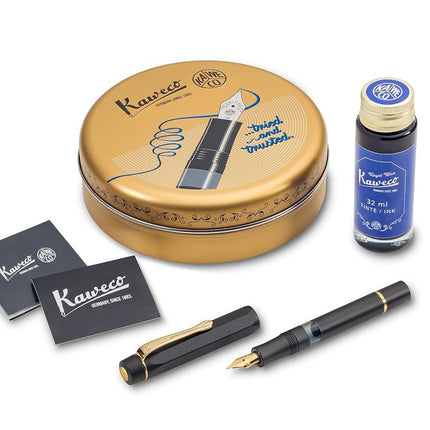 Kaweco PISTON SPORT AL Black/Gold Starter Set I Nib: BB (Extra Broad)