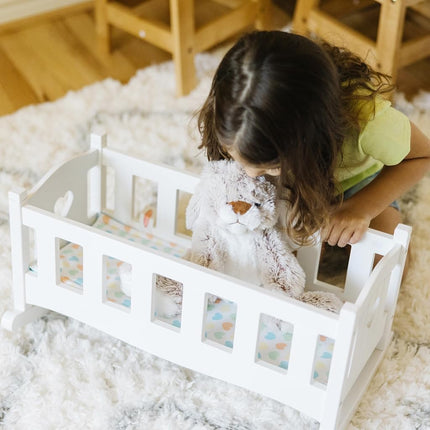Melissa & Doug Mine to Love Wooden Play Cradle for Dolls, Stuffed Animals - White (10.2�H x 18.8�W x 20.7�L Assembled)