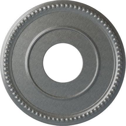 Ekena Millwork CM12BRPLS 12 1/2"Od X 3 7/8"Id X 3/4"P Bradford (Fits Canopies up to 6 5/8"), Hand-Painted Ceiling Medallion, Platinum