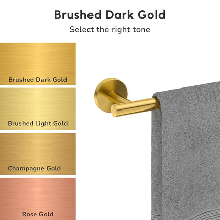 USHOWER 24-Inch Bath Towel Bar, Durable SUS304 Stainless Steel, Brushed Gold, Modern Style (Total Length 26 5/8-Inch)