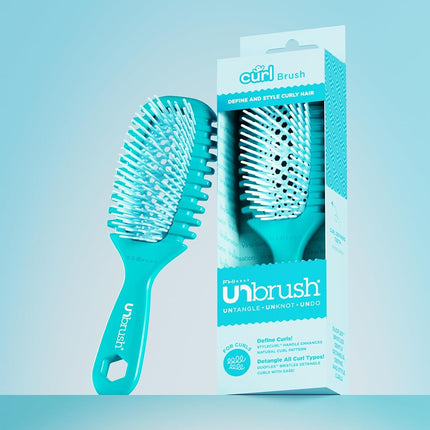 FHI Heat UNbrush Curl Defining Brush — Wavy, Coily, and Curly Hair Brush with DuoFlex Bristles & StyleCurl Handle — for Gentle Detangling & Faster Styling on Wet Hair - Cool Breeze