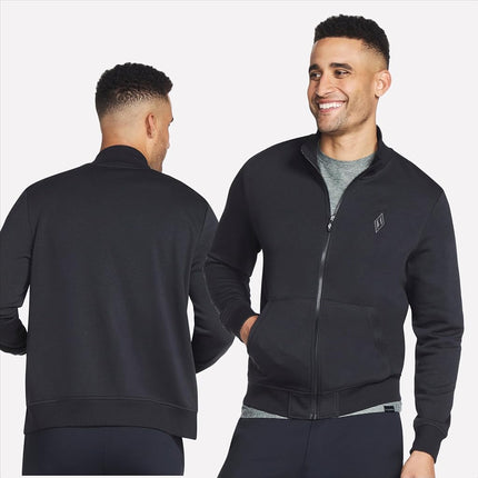 Skechers Men's Cozy Fit Hoodless Hoodie , Black/White, 2XL