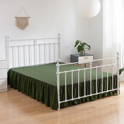 Xuan dian Bed Skirt Full Size Ruffled Bed Skirt with Split Corners
