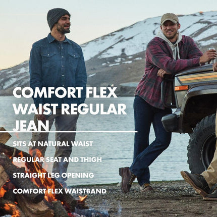 Wrangler Authentics Men's Regular Fit Comfort Flex Waist Jean, Chalk Blue, 42W x 32L