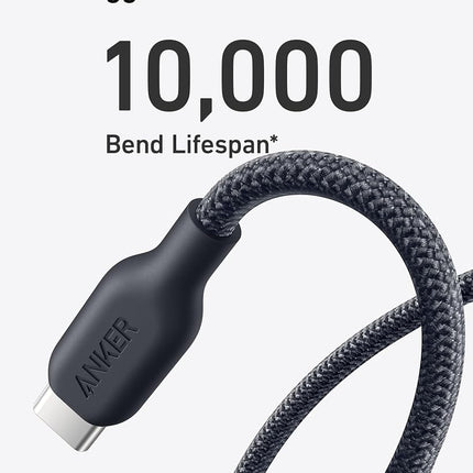 Anker 543 USB C to USB C Cable (240W, 10ft), USB 2.0 Bio-Nylon Charging Cable for MacBook Pro, iPhone 17/16/15, iPad Pro, Samsung Galaxy,and More(Phantom Black)