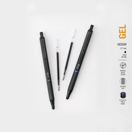Zebra Pen G-750 Retractable Gel Pen, Black Brass Barrel, Medium Point, 0.7mm, Black Ink, 1-Pack