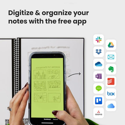 Rocketbook Fusion Smart Reusable Notebook- grey, Letter Size (8.5" x 11")