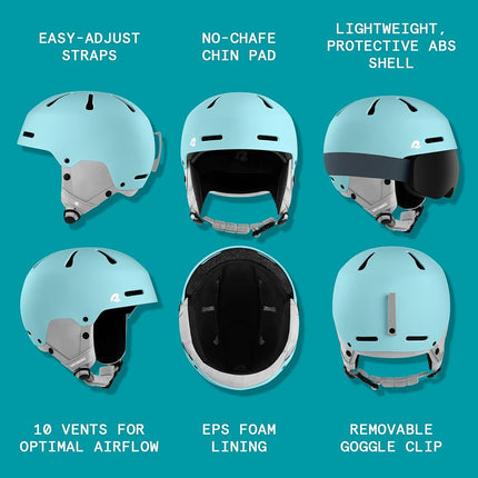 Retrospec Comstock Youth Ski & Snowboard Helmet for Kids - Durable ABS Shell, Protective EPS Foam & Cooling Vents - Adjustable Fit for Boys & Girls - Matte Blue Ridge, 48-51cm X-Small, 4796