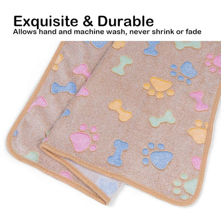 Dono 1 Pack 3 Dog Blankets, Soft Fluffy Fleece Pet Blanket Warm Sleep Mat Paw Print Design Puppy Kitten Throw Blankets Doggy Blanket for Dogs
