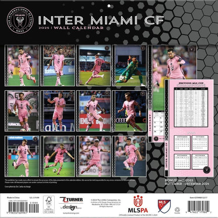 TURNER SPORTS Inter Miami FC 2025 12x12 Team Wall Calendar (25998012217)