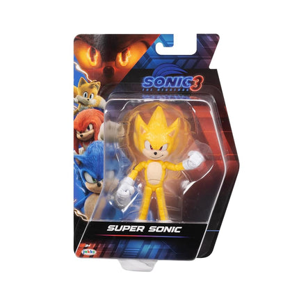 Sonic The Hedgehog Sonic 3 Movie Super Sonic Collector Toy Figure by Jakks Pacific, Stands 5” / 13 cm Tall, Highly Articulated for Boys/Girls, Officially Licensed 3 Movie, Suggested for Ages 3+