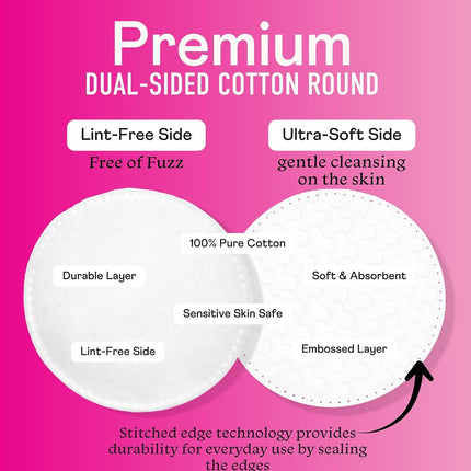 Swisspers Premium Cotton Rounds – 100 Count (Pack of 3) - 100% Pure Cotton - Soft, Absorbent, Hypoallergenic Pads for Makeup Removal, Skincare, Baby Care and Facial Cleansing - Lint Free