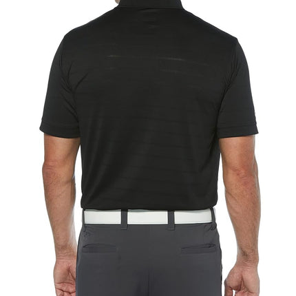 Callaway Men's Golf Short Sleeve Pique Open Mesh Polo Shirt, Black, X-Large