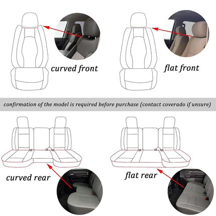 Coverado Leather Car Seat Covers Full Set, RAM 1500 Seat Covers for Car Fit for 2009-2018 Dodge Ram 1500, 2010-2024 2500 3500 Automotive Vehicle Seat Covers Protector for Trucks (Black)