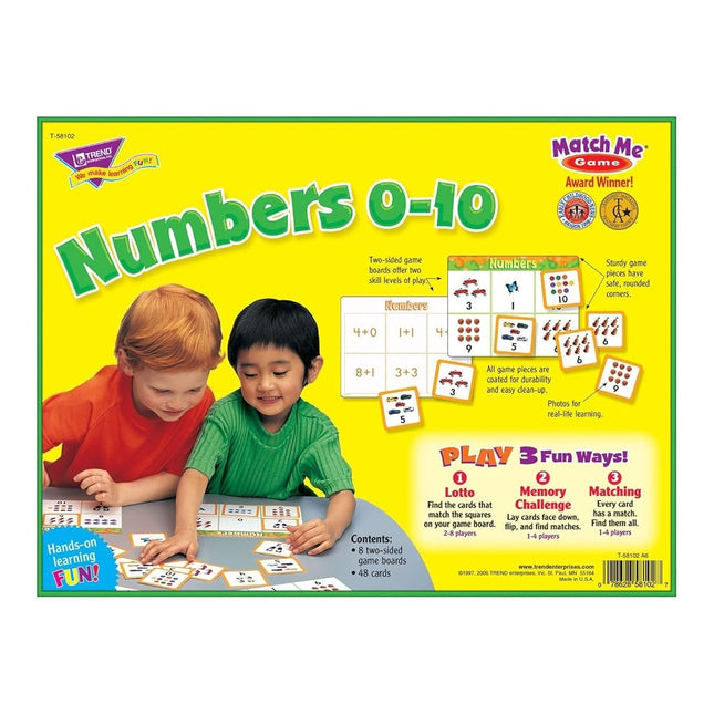 Numbers 0-10 T58102 Match Me Puzzle Game, Ages 3-6.
