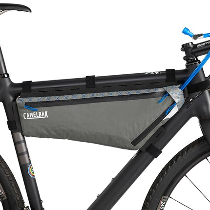 CamelBak M.U.L.E. Bikepacking Mochila de cuadro triangular impermeable - Incluye depósito de hidratación Quickstow de 2 L, grande