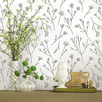 RoomMates RMK11675WP Twigs RMK1167, Black and Whit