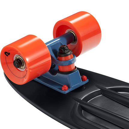 Retrospec Quip Mini Cruiser Skateboard Classic Retro Plastic Skateboard with ABEC 7 Bearings and PU Wheels, Compact Deck with Grip and Embossed Moulded Deck 22.5"