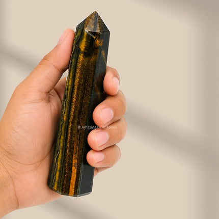 Amazing Gemstone Multi Tiger Eye Crystal Towers - Natural Healing Crystal Point Obelisk for Reiki Healing and Crystal Grid (3" to 4" INCH)